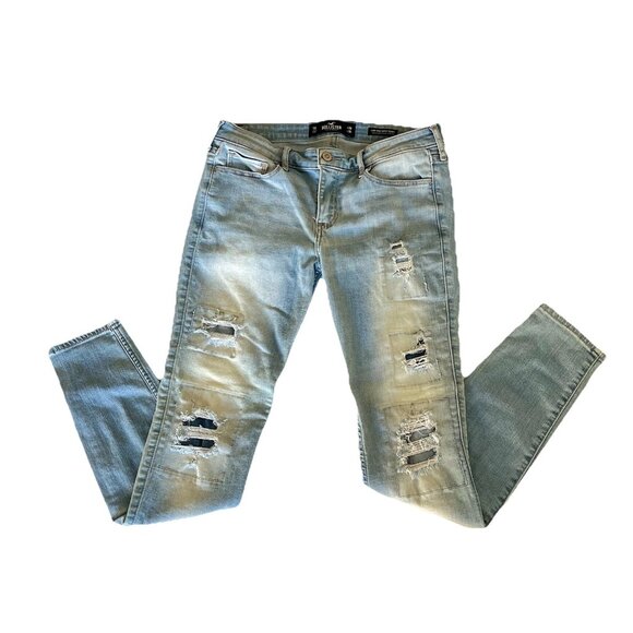 Hollister Jeans Super Skinny Low Rise Ripped Size 7R W28 L30 - Picture 1 of 6
